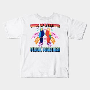 Birds of a Feather Flock Together, Bird design Kids T-Shirt